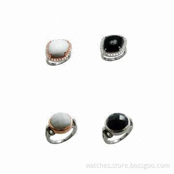 2014 Fashion Silver Stone Rings, OEM/ODM Orders Welcomed, Fine Unique Prom Jewelry for Women